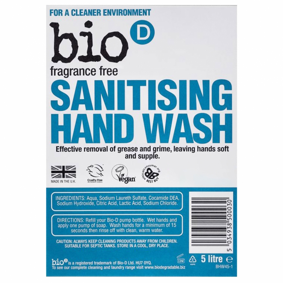 Sanitising Hand Wash Fragrance Free - Refill